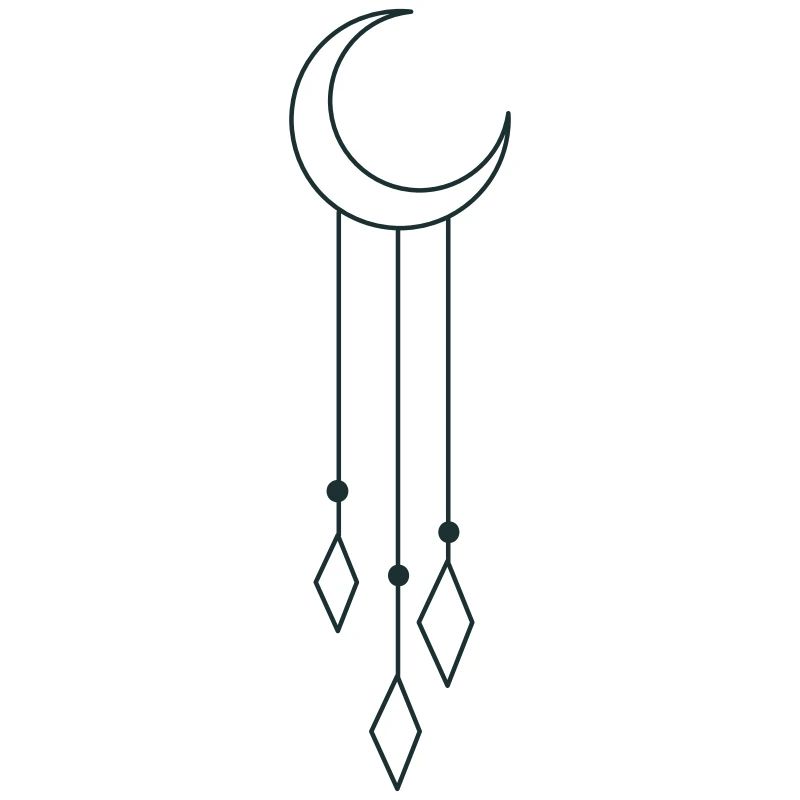 BOHO crescent moon with dangles