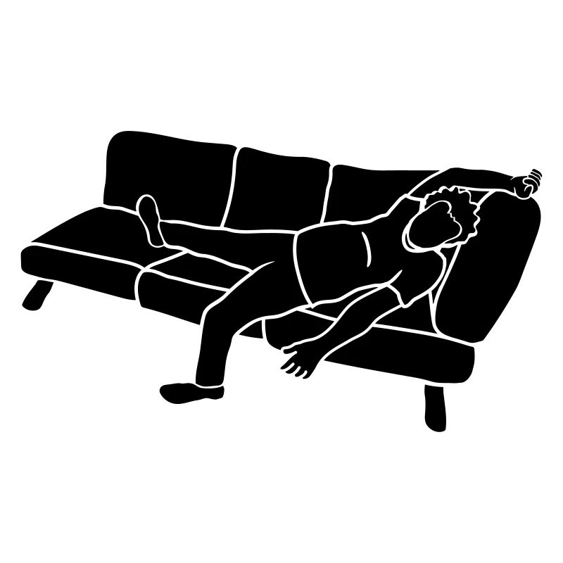 Tired sofa man
