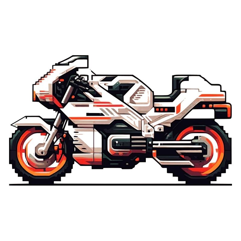 Motorcycle racing machine as 8 bit vector