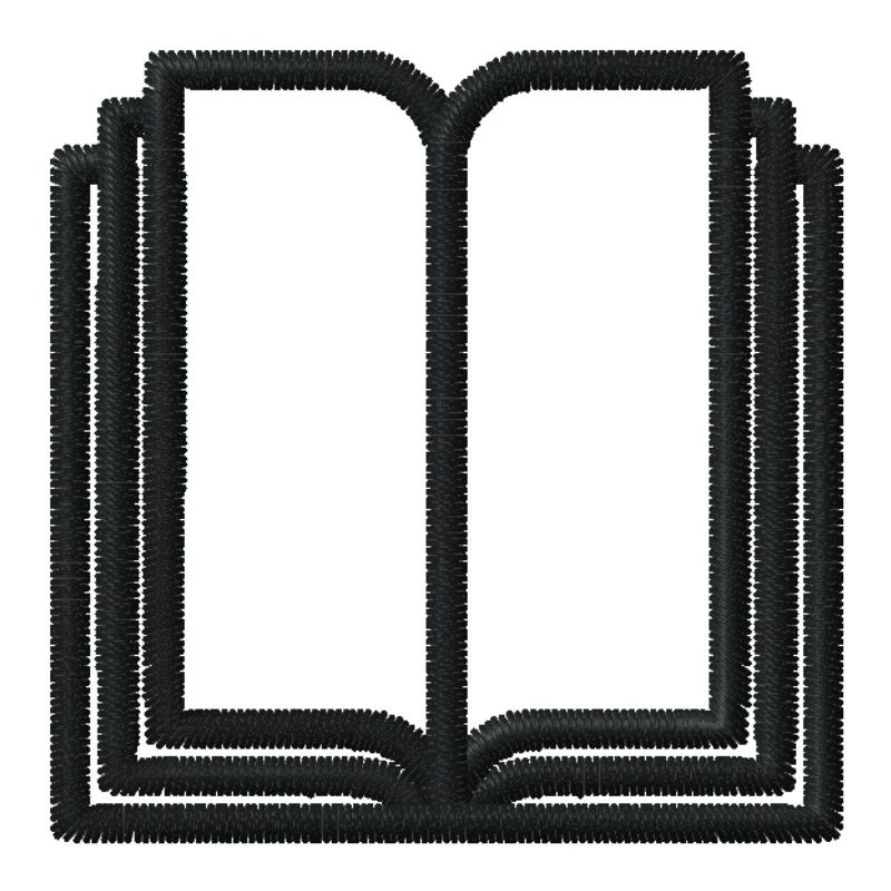 Offenes Buch bestickt