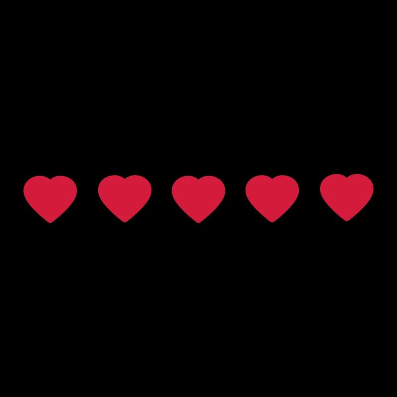 5 Herzen der Liebe rotes Herz