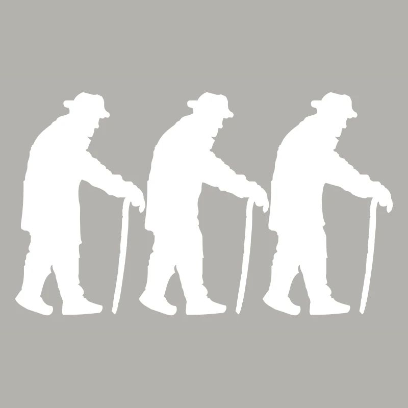 Three Grandpas Retired Age Men Team Silhouette
