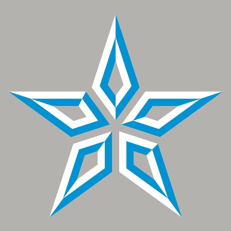 Star Design (Five-Pointed / Blue White)