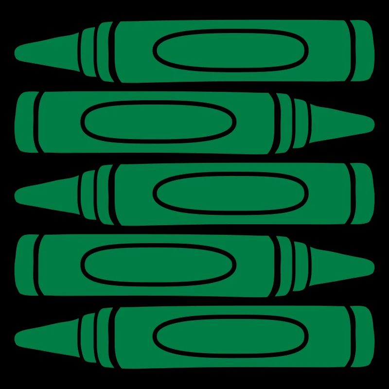 Green wax crayons cool design