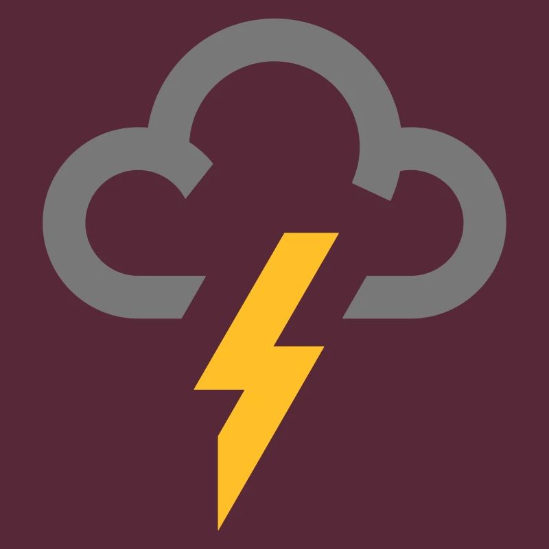 symbole météo éclair éclair icône de nuage gris