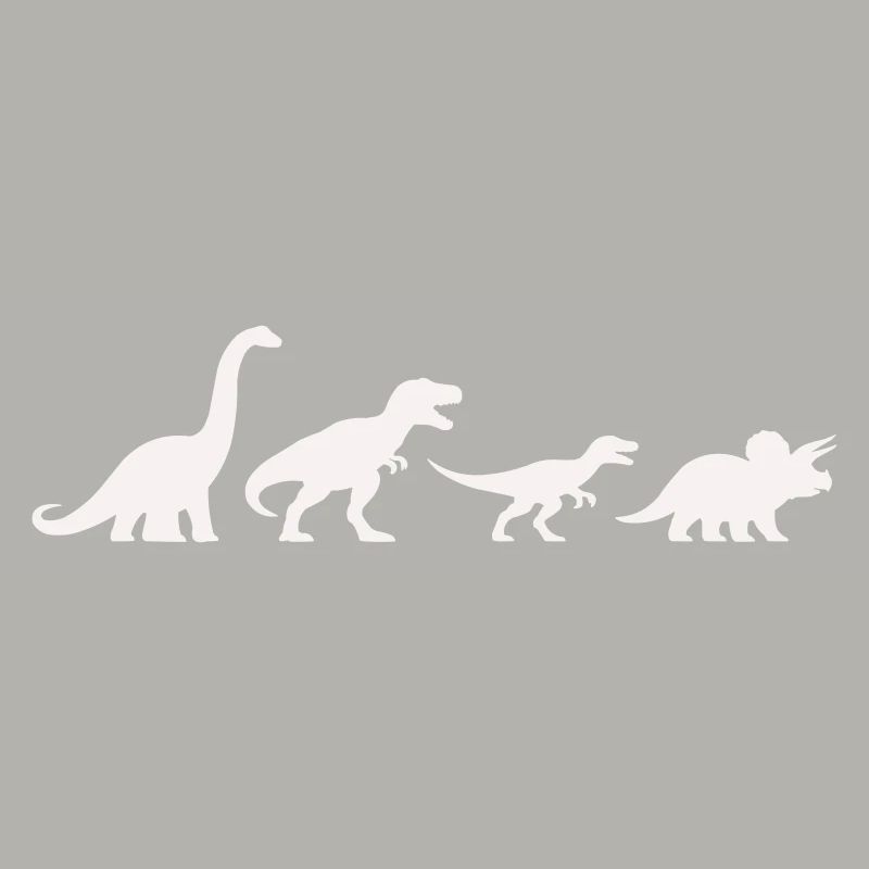 Silhouettes de dinosaures dans un style rétro