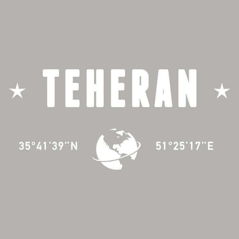 Tehran Iran Coordinates Planet Earth White