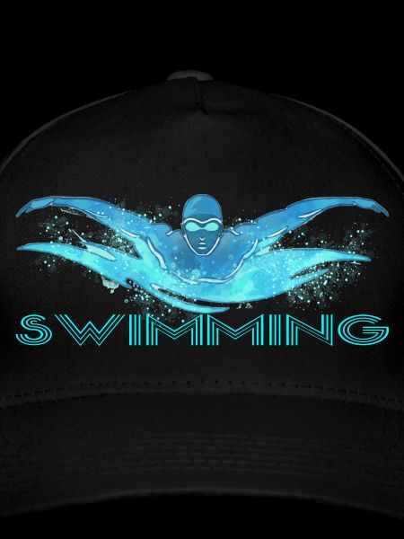 Dynamischer Schwimmer mit Wasserwellen