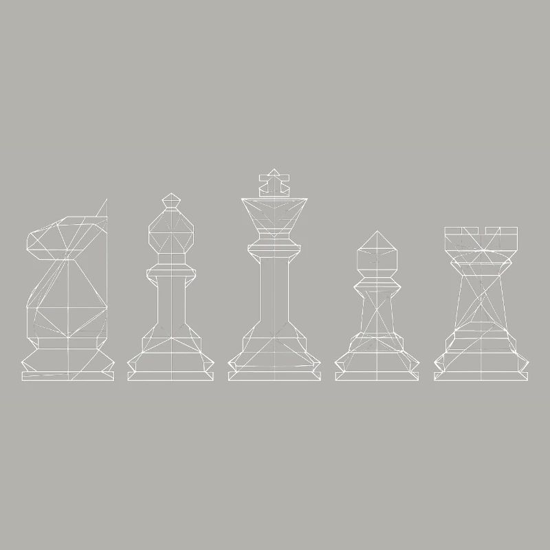 Minimalist Chess Pieces Design Board Game
