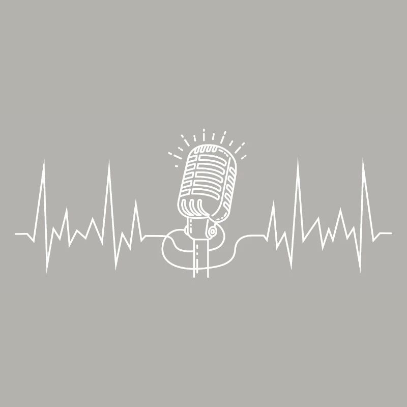 wave line microphone white