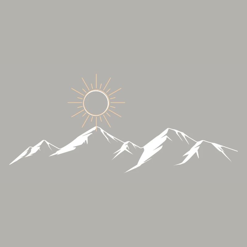 Berglandschaft mit Sonne