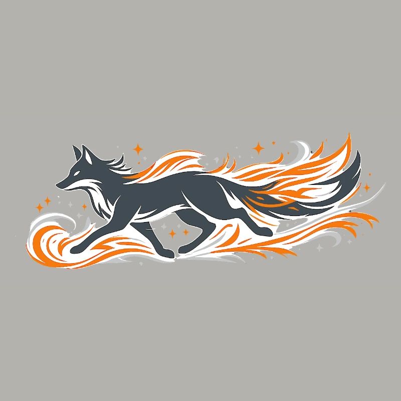 Flaming fox in fire flight