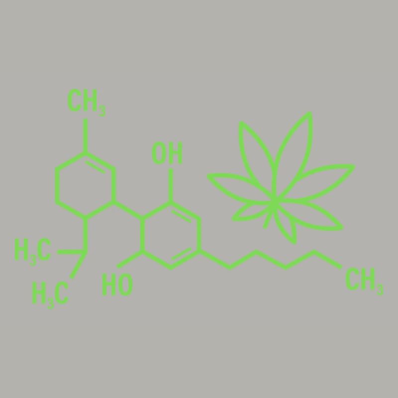 THC-Formel mit Cannabisblättern
