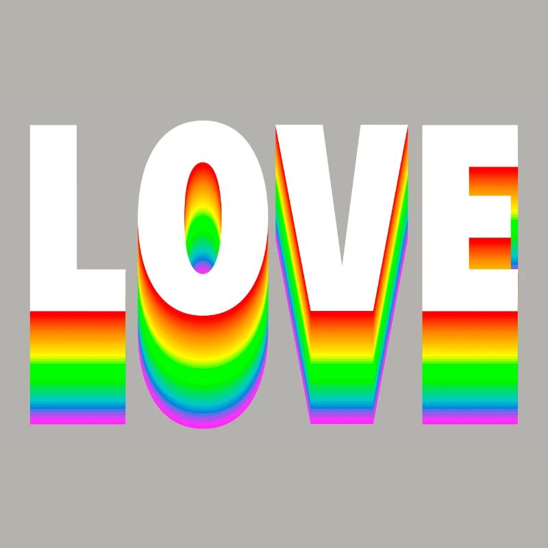 Love Text Rainbow