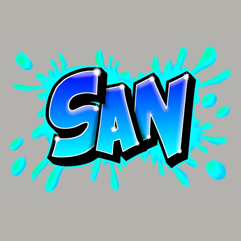 Graffiti San splash bleu