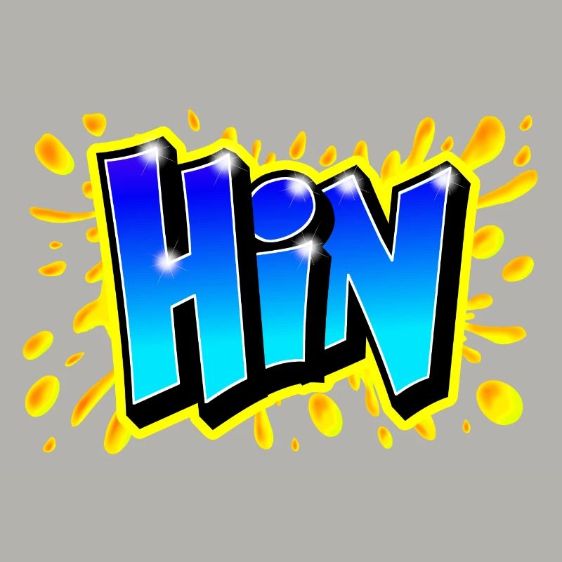 GRAFFITI FIRST NAME "HIN" PRINTABLE BY MAX THE TAGGER