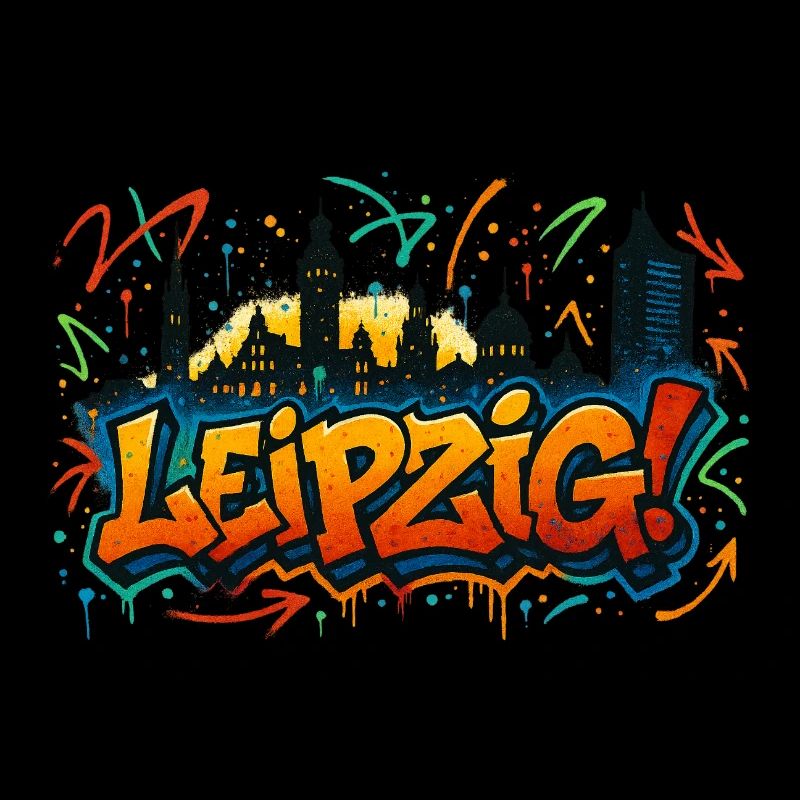 Graffiti Leipzig Skyline