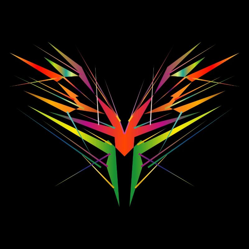 colorful abstract wing shape