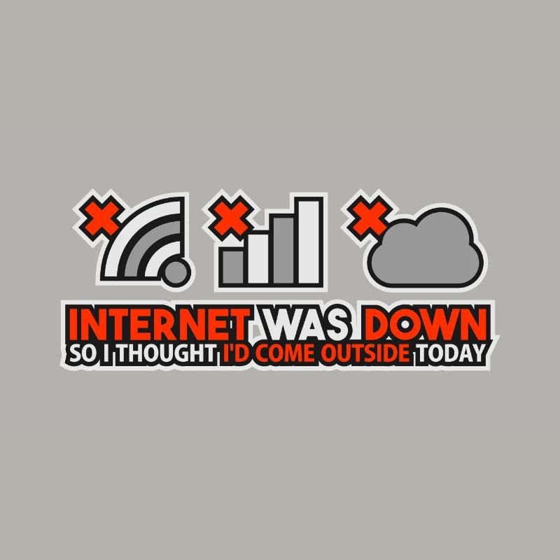 Internet Was Down - Offline Programmierer Computer