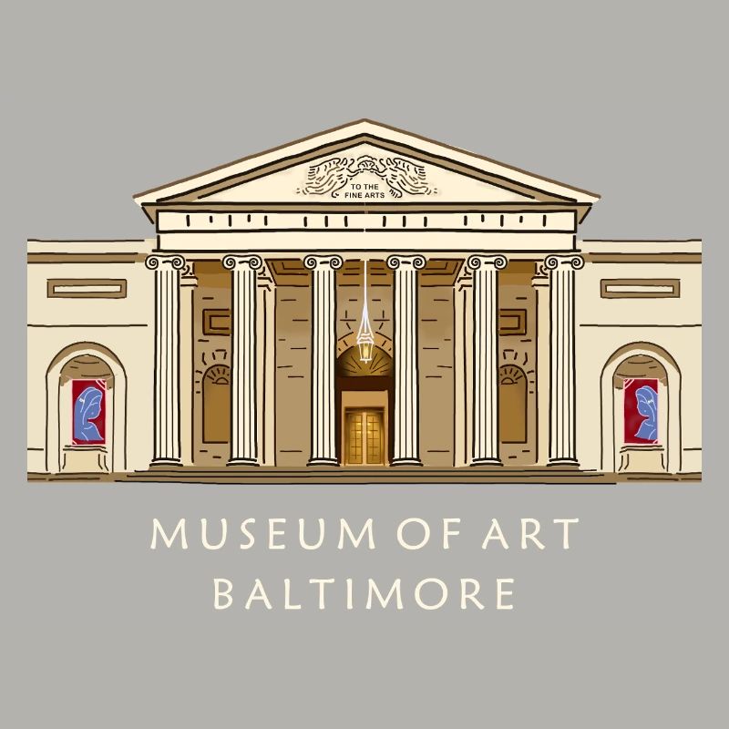 Musée de Baltimore, illustration dessinée à la main
