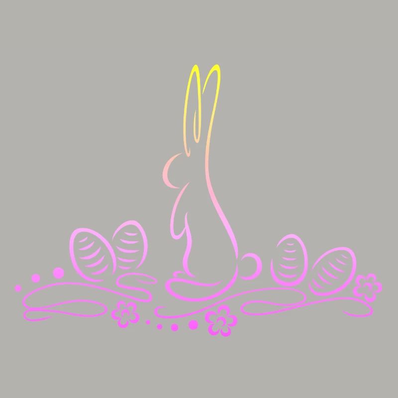 Easter Bunny Silhouette with Easter Eggs
