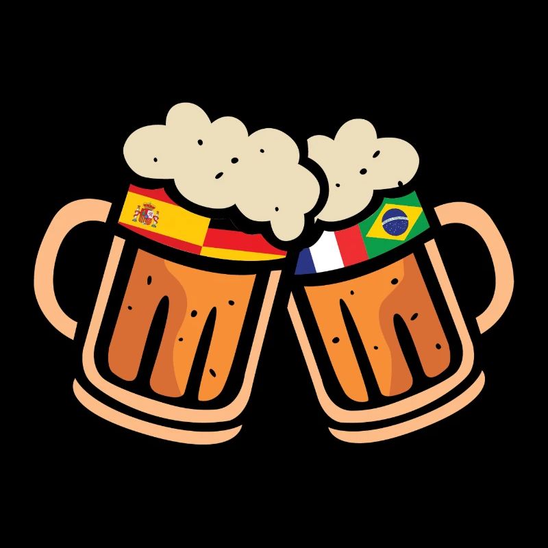 Beer flags for World Cup with Spain and Germany