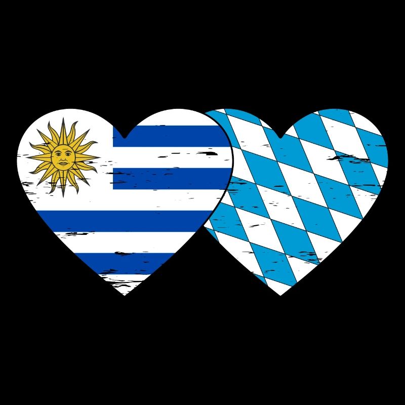 Uruguay Bavaroise drapeau coeur utilisé