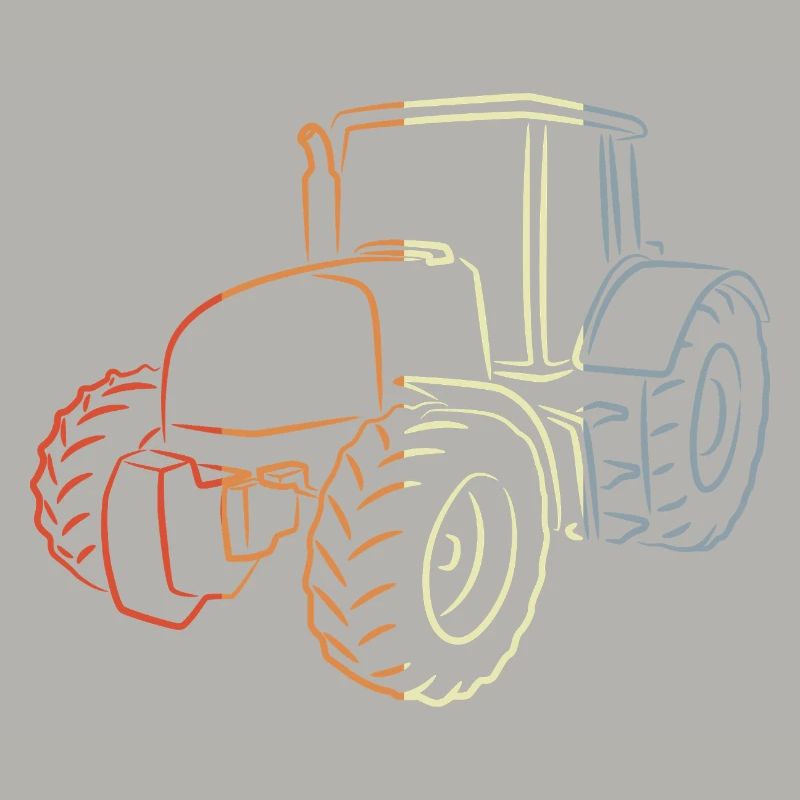 Retro Traktor Skizze