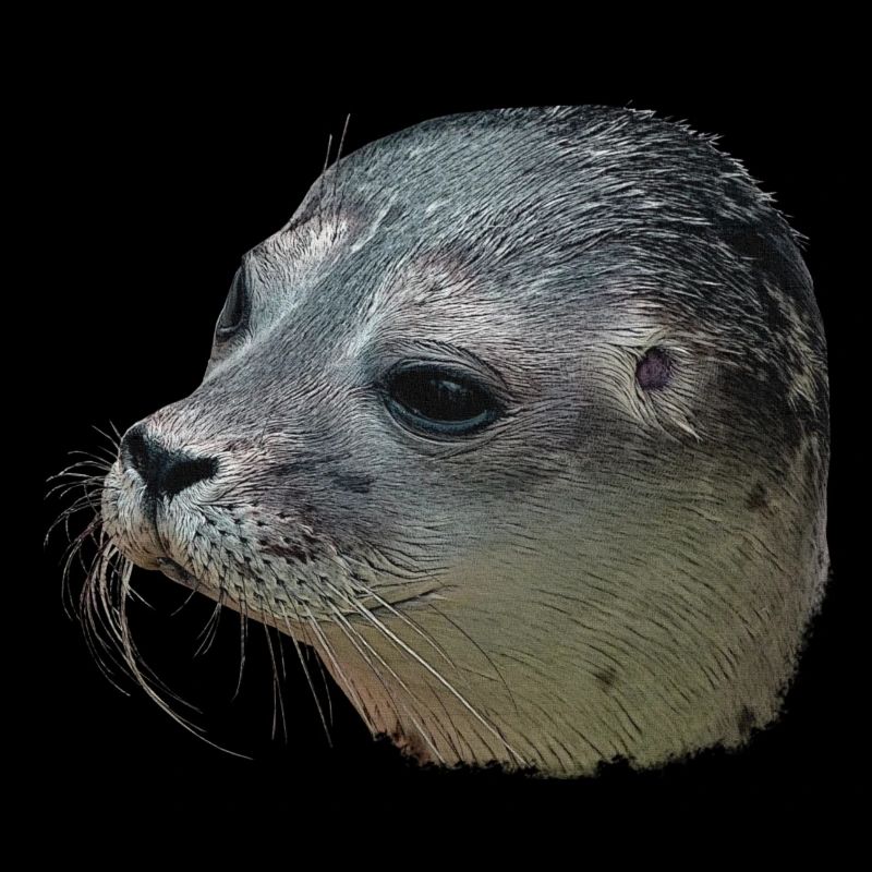 Canvas look seal head, designs for bathroom