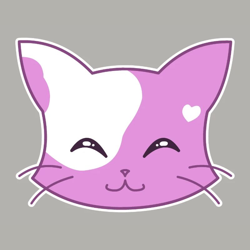 Heart Cat Grinning