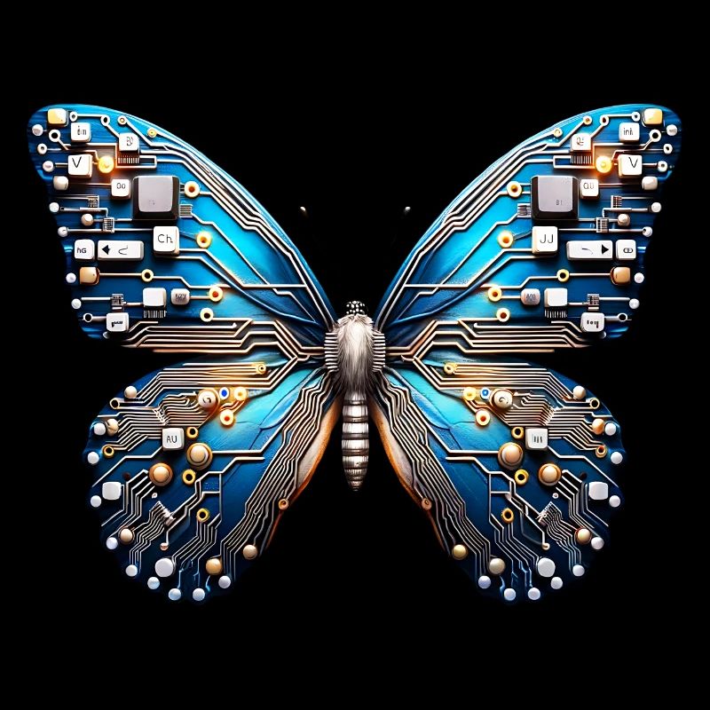 Türkis Schmetterling mit Technik