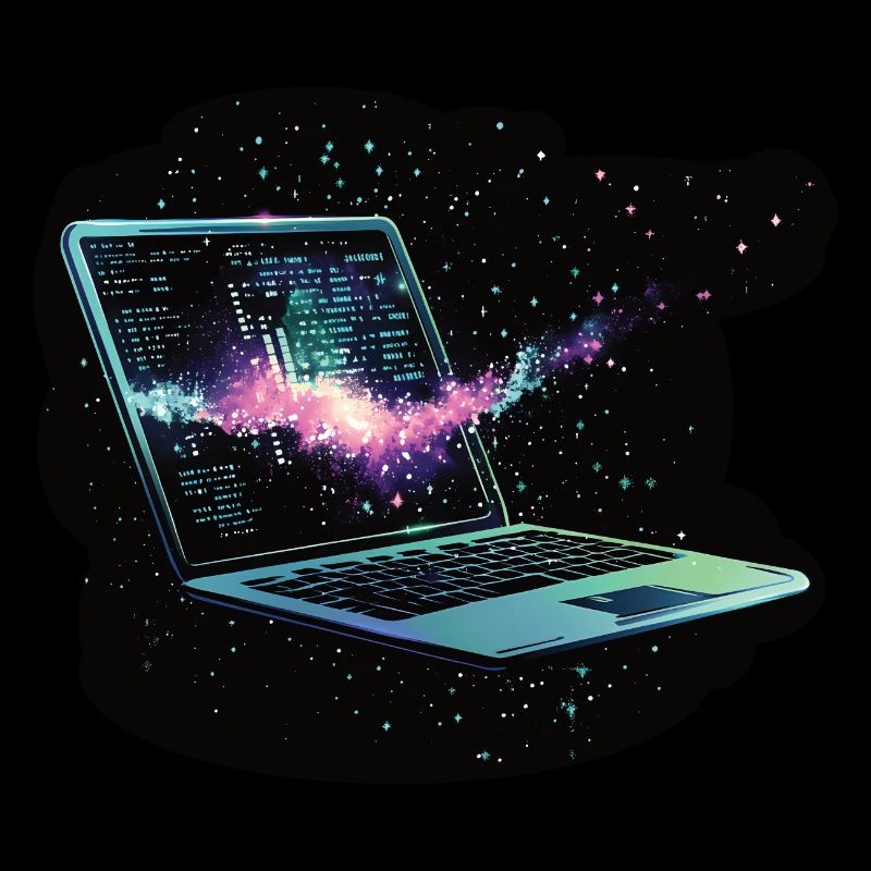 Ordinateur portable dans l’espace - Informatique - Nerd