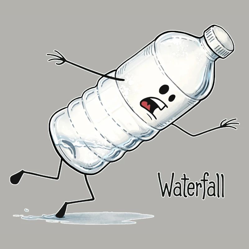 Waterfall – Falling Water Bottle Cartoon