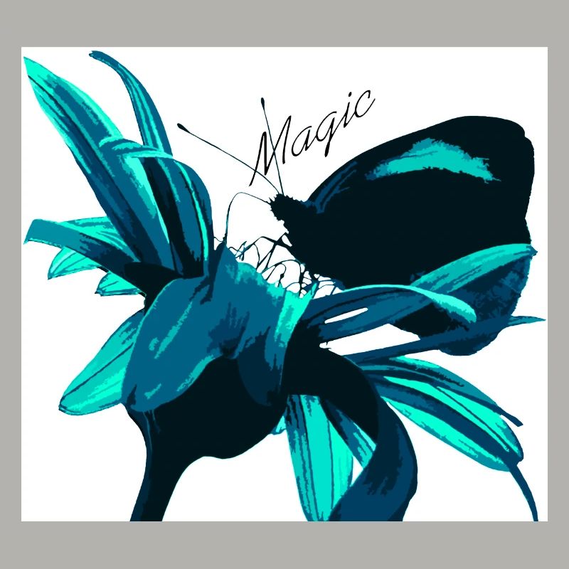 Teal Magic Flower Print