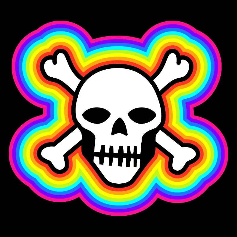 Regenbogenfarbener Schädel: Lebendiger und einzigartiger Schädel