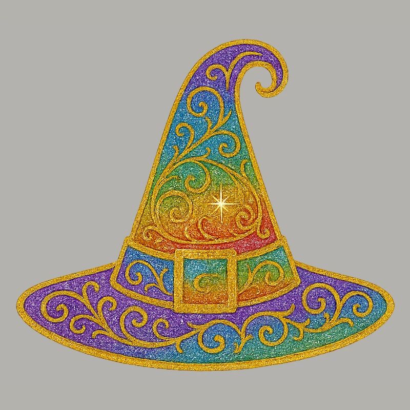 Colorful sparkling witch hat