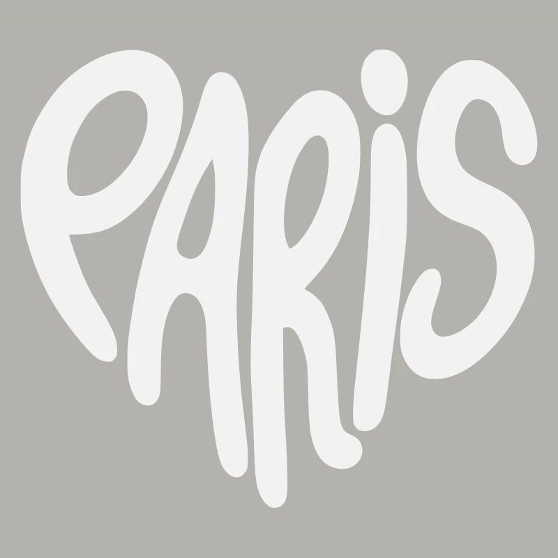 Paris Graffiti Script Logo Heart Shaped
