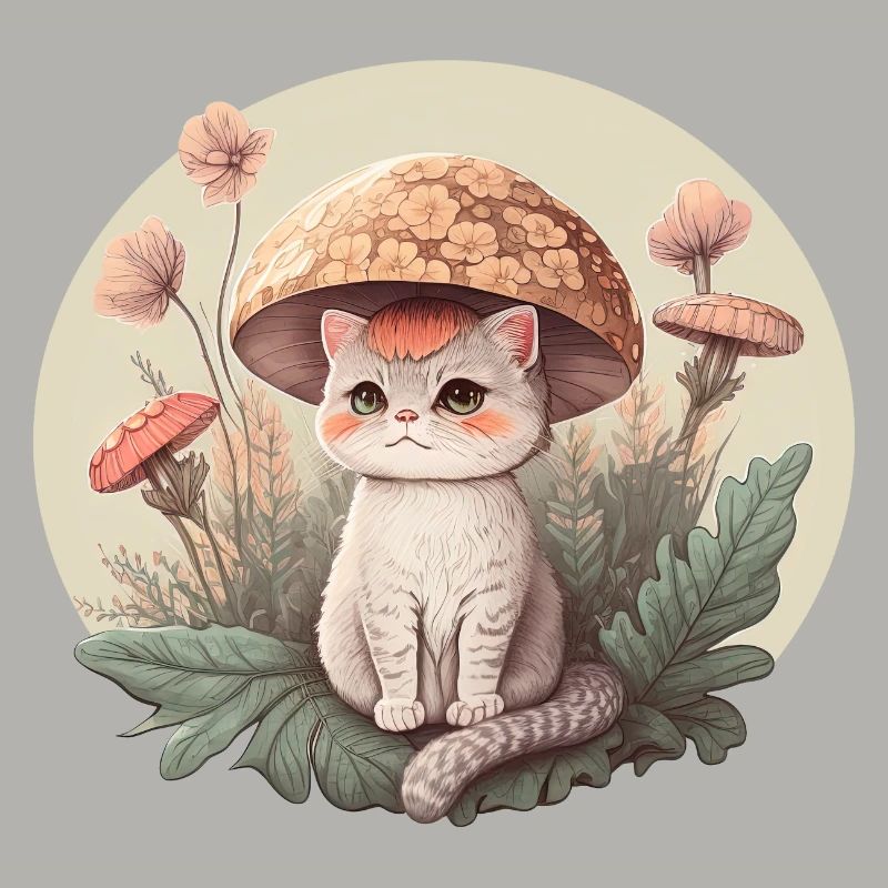 Aesthetic Cat Toadstool Hat Mushroom Cottagecore