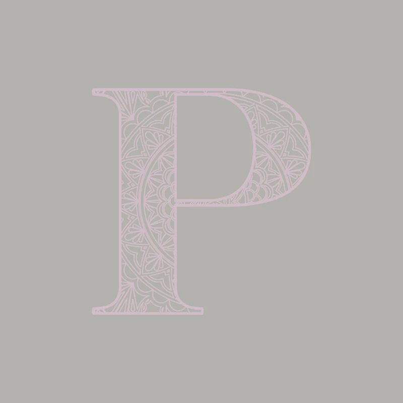 Mandala Monogram Initial in Dusky Pink - Letter P