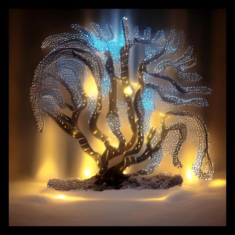 Alter Baum mit Lichtern