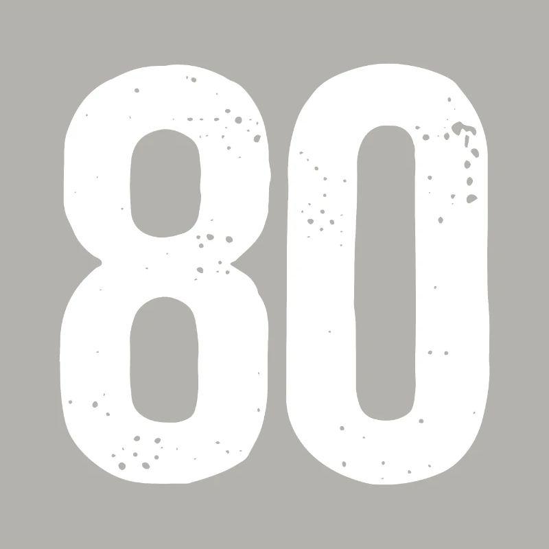 80 Numbers White