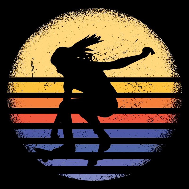 Sport Retro Sunset Skateboarding