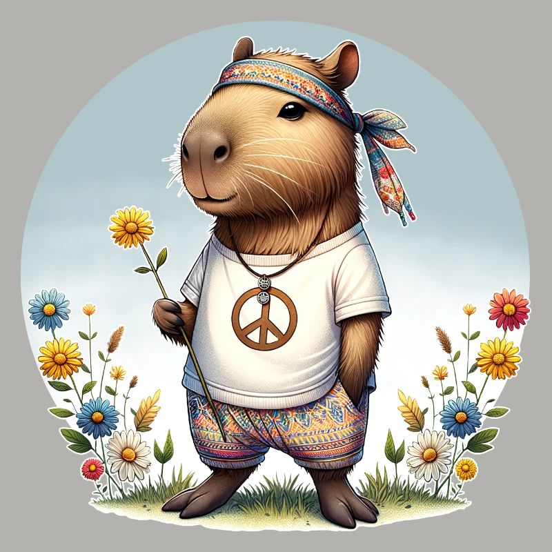 Capybara Hippie Peace