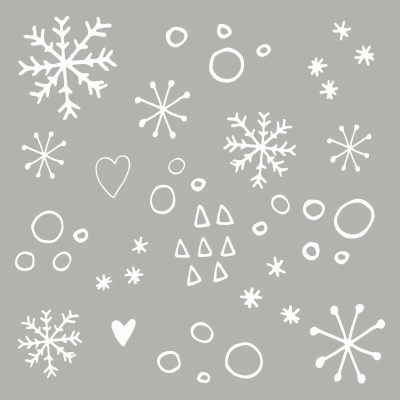 Snowflake Patterns Winter Christmas Minimalist Drawing