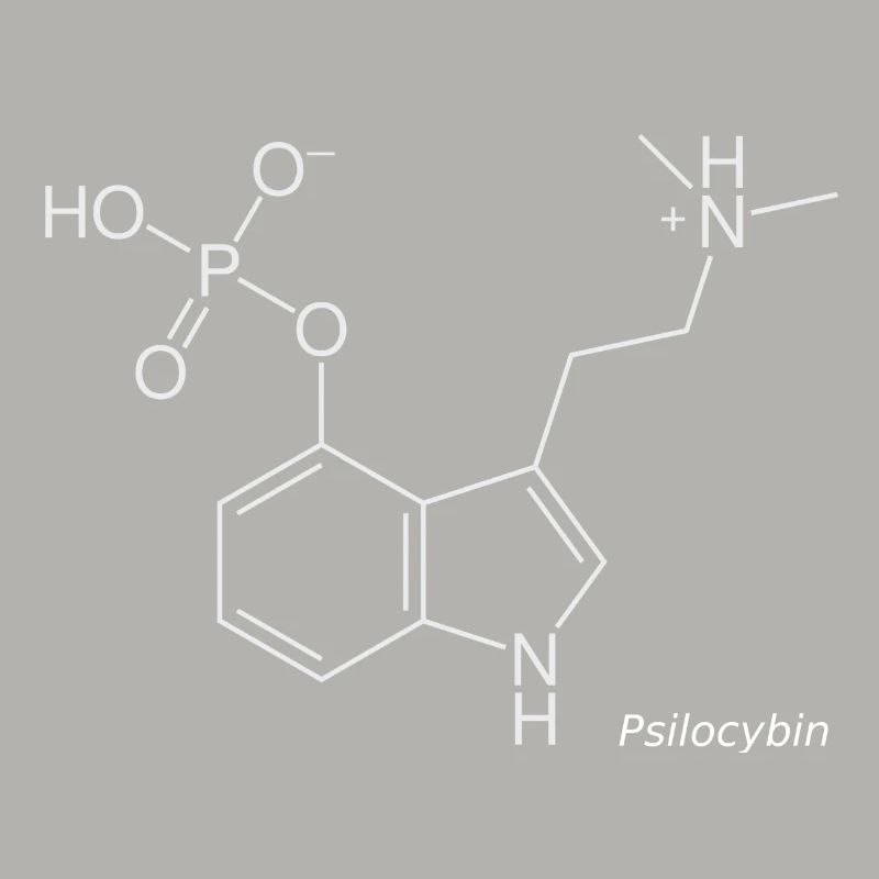 Psilocybin Molecule - White with Name