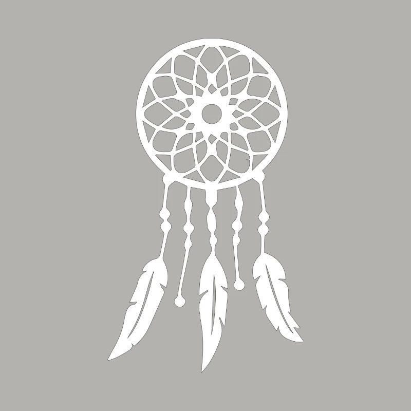 Dreamcatcher white on dark background