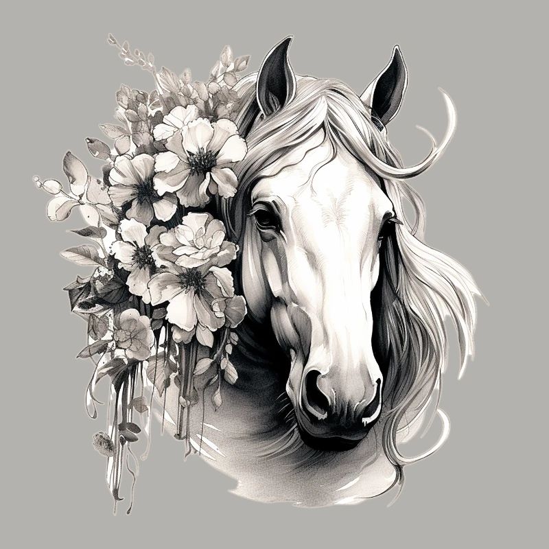 Pferd mit Blumen