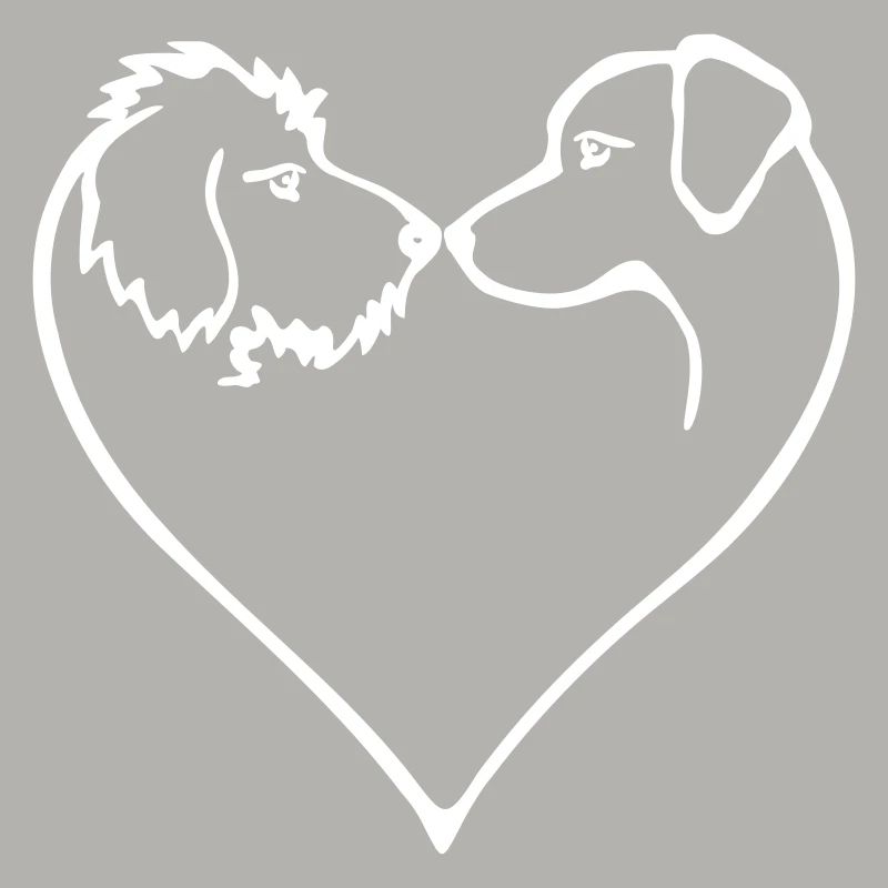 Hundeherz 2 Hunde - Farbwechsel