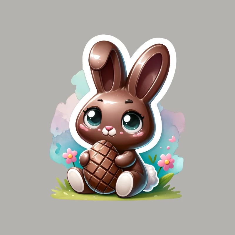 A Chocolate Bunny With an Easter Egg