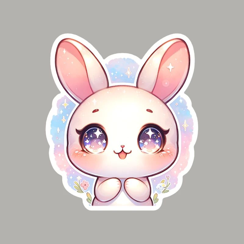 Cute Easter Bunny With Big Purple Eyes